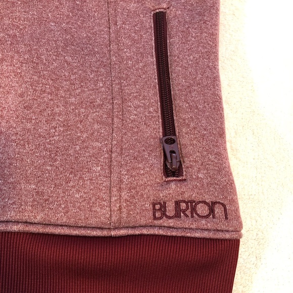 Burton Dry Ride Vest Womens Small Burgundy Full Zip Hood Snowboard Ski EUC - Picture 7 of 8